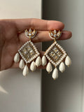 Zardoozi Mor Pearl Earrings