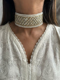 Zardoozi Mor Pearl Choker