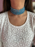 Turquoise And Pink Choker