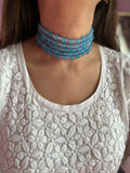 Turquoise And Pink Choker