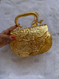 GOLD PLATED METAL CLUTCH