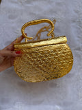 GOLD PLATED METAL CLUTCH