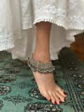 Old Afghan Anklets with Silver Polish  (PAIR)