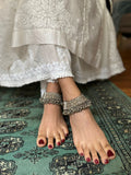 Old Afghan Anklets with Silver Polish  (PAIR)