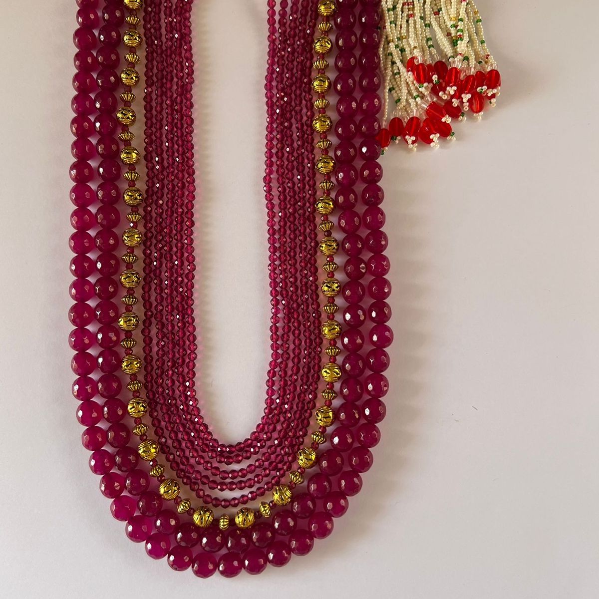 Fushia Quartz set of three Malas