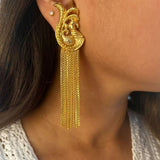 Chain Peacock Gold plated Earrings